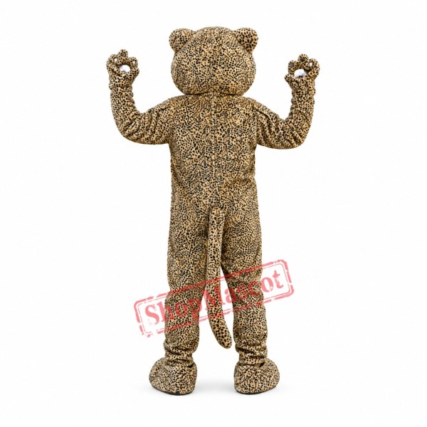 Spotted Brown Leopard Mascot Costume Spotted Brown Leopard Mascot Costume