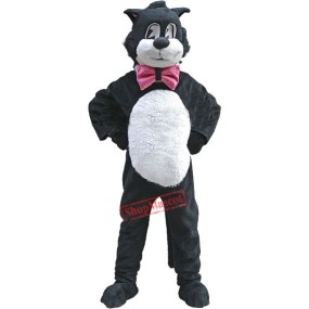 Black White Cartoon Cat Mascot Costume