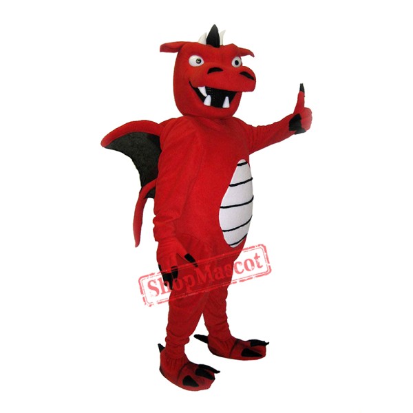 Red Dragon Mascot Costume For Adult