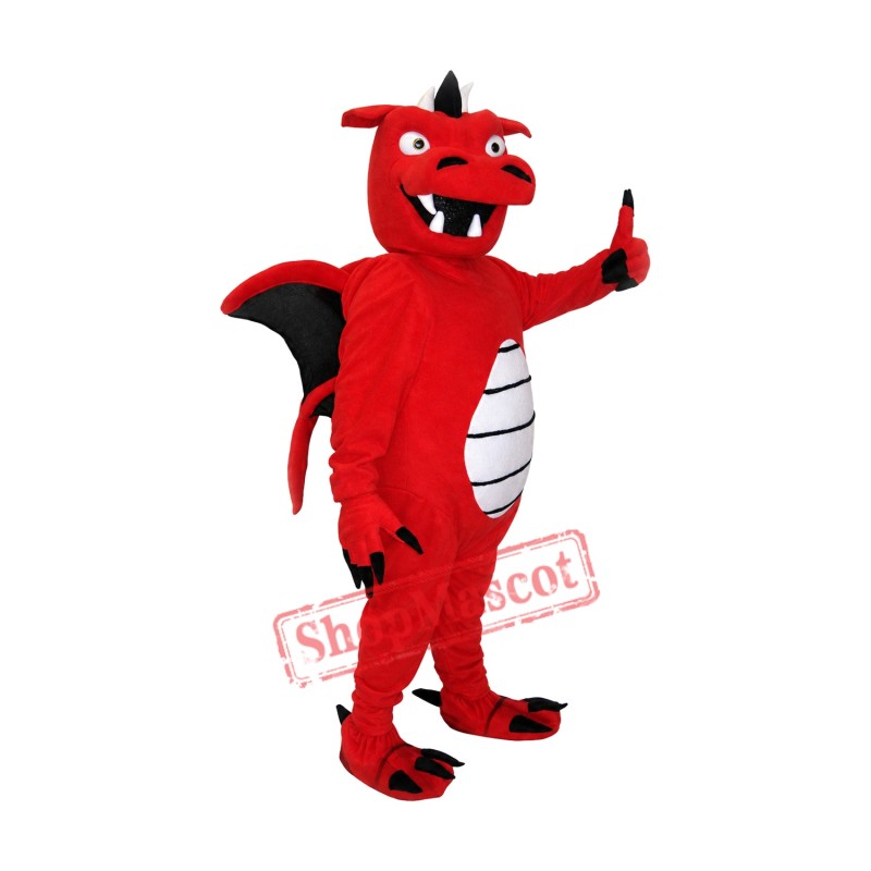 Red Dragon Mascot Costume For Adult
