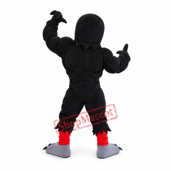 Power Black Raven Mascot Costume Power Black Raven Mascot Costume