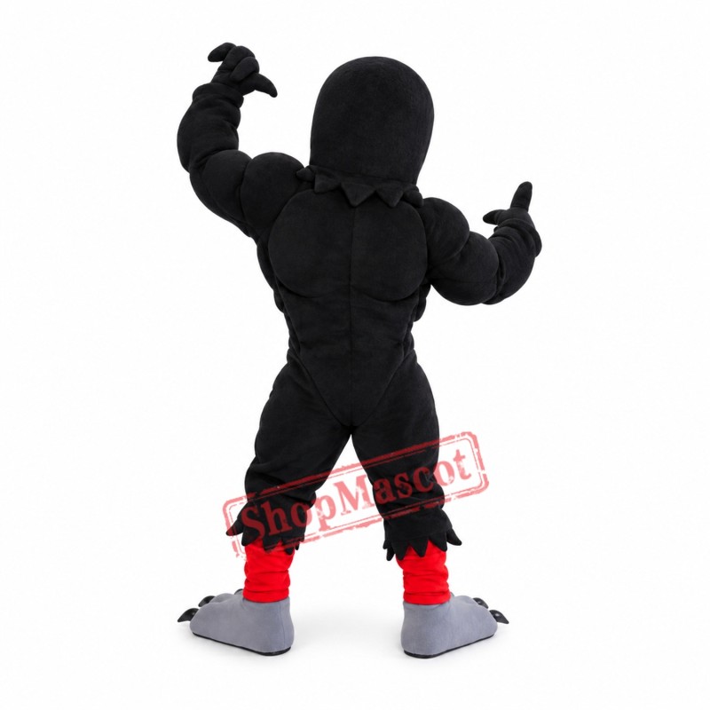 Power Black Raven Mascot Costume Power Black Raven Mascot Costume