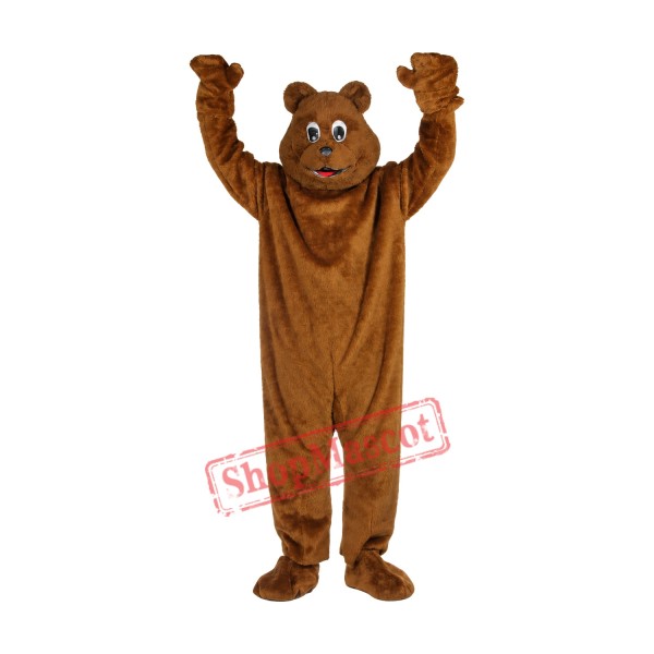 Happy Realistic Brown Bear Mascot Costume Happy Realistic Brown Bear Mascot Costume