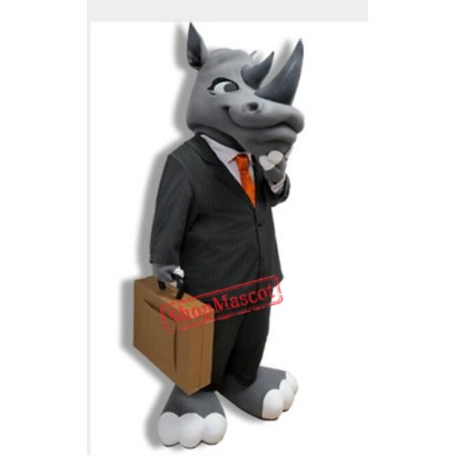 Gentleman Rhino Mascot Costume