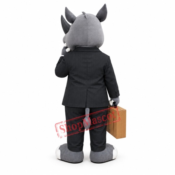 Gentleman Rhino Mascot Costume Gentleman Rhino Mascot Costume