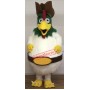 White Furry Rooster Mascot Costume
