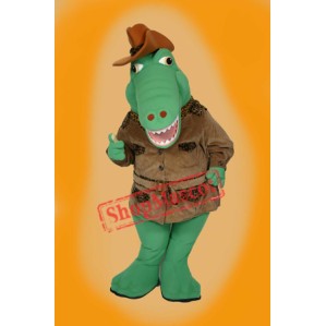 Winter Alligator Mascot Costume