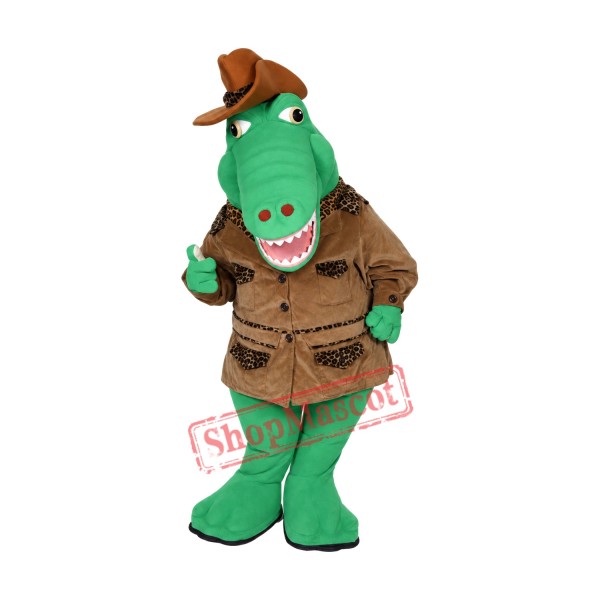 Winter Alligator Mascot Costume
