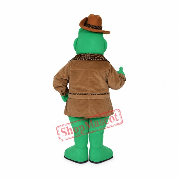 Winter Alligator Mascot Costume Winter Alligator Mascot Costume