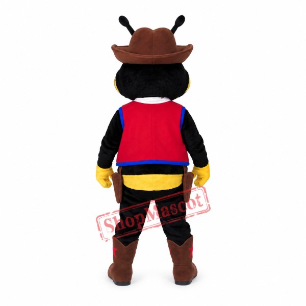 Cowboy Bee Mascot Costume Cowboy Bee Mascot Costume