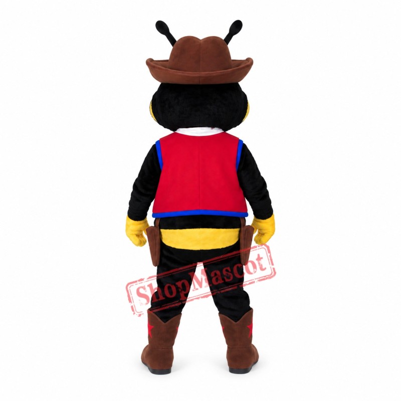 Cowboy Bee Mascot Costume Cowboy Bee Mascot Costume