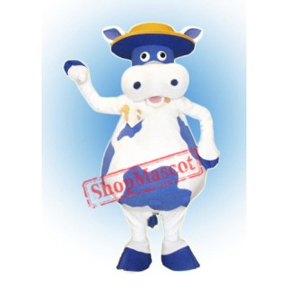 Blue Cow Mascot Costume