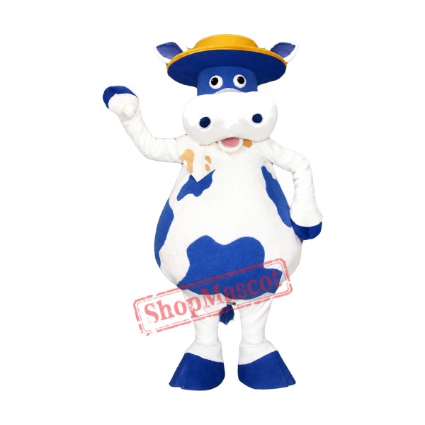 Blue Cow Mascot Costume