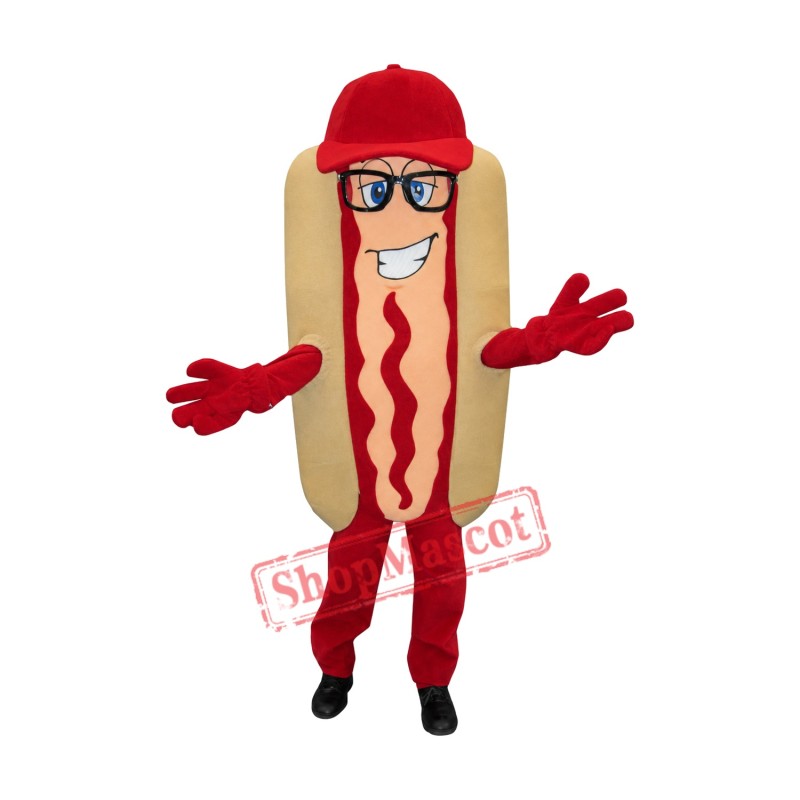 Happy Hotdog Mascot Costume Happy Hotdog Mascot Costume