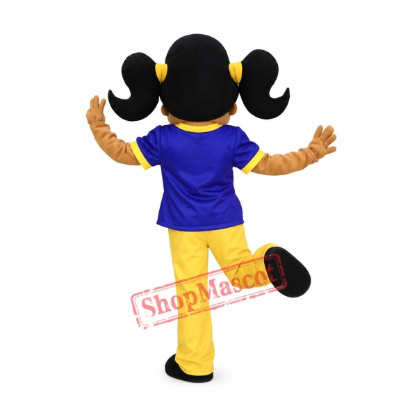 Smiling Girl Mascot Costume Smiling Girl Mascot Costume