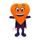 Orange Heart Mascot Costume Orange Heart Mascot Costume