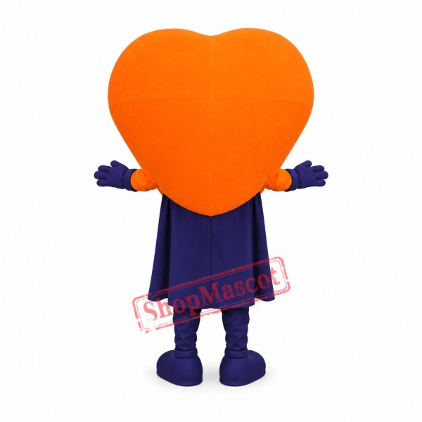 Orange Heart Mascot Costume Orange Heart Mascot Costume