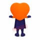 Orange Heart Mascot Costume Orange Heart Mascot Costume