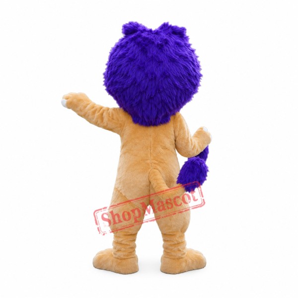 Blue Hair Lion Mascot Costume