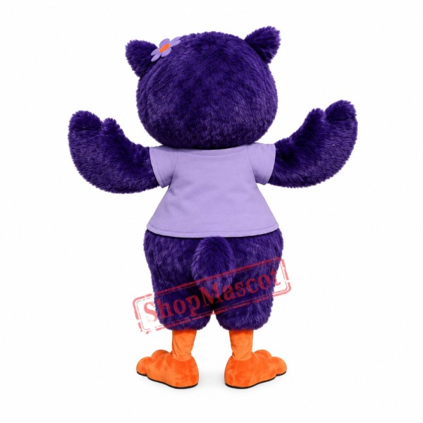 Beautiful Purple Owl Mascot Costume Beautiful Purple Owl Mascot Costume