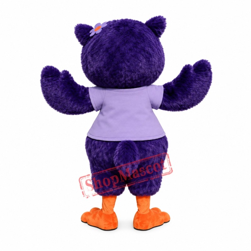 Beautiful Purple Owl Mascot Costume Beautiful Purple Owl Mascot Costume
