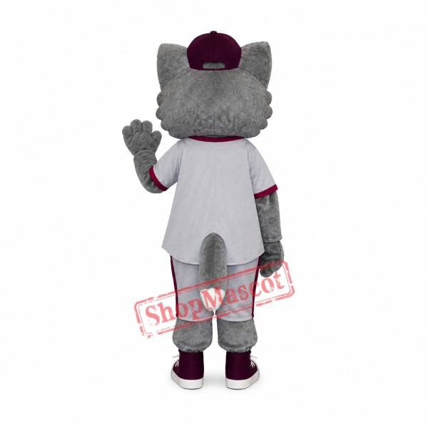 Grey and White Cat Mascot Costume Grey and White Cat Mascot Costume