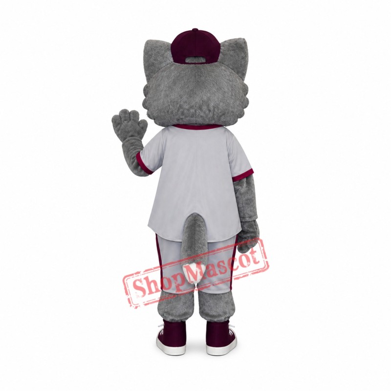 Grey and White Cat Mascot Costume Grey and White Cat Mascot Costume