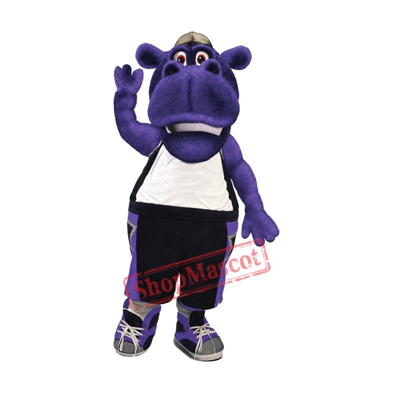 College Purple Hippo Mascot Costume College Purple Hippo Mascot Costume