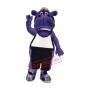 College Purple Hippo Mascot Costume