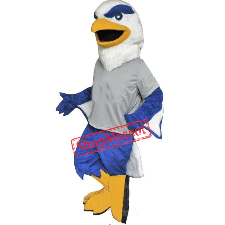 Blue & White Eagle Mascot Costume