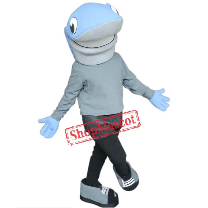 Blue Lightweight Shark Mascot Costume