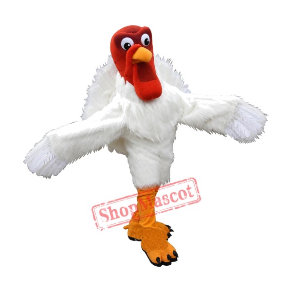 White Turkey Mascot Costume