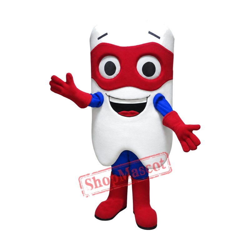 Hero Tooth Mascot Costume Hero Tooth Mascot Costume