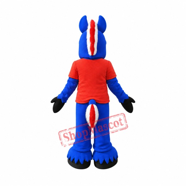 Fierce Blue Horse Mascot Costume Fierce Blue Horse Mascot Costume