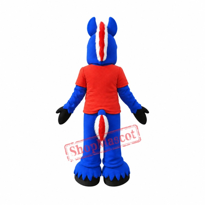 Fierce Blue Horse Mascot Costume