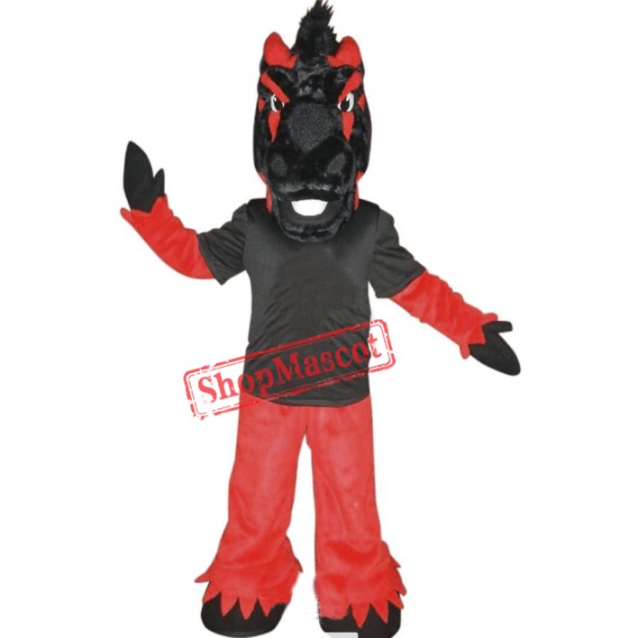 Black & Red Horse Mascot Costume