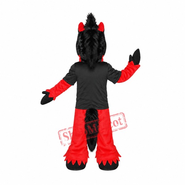 Black & Red Horse Mascot Costume Black & Red Horse Mascot Costume