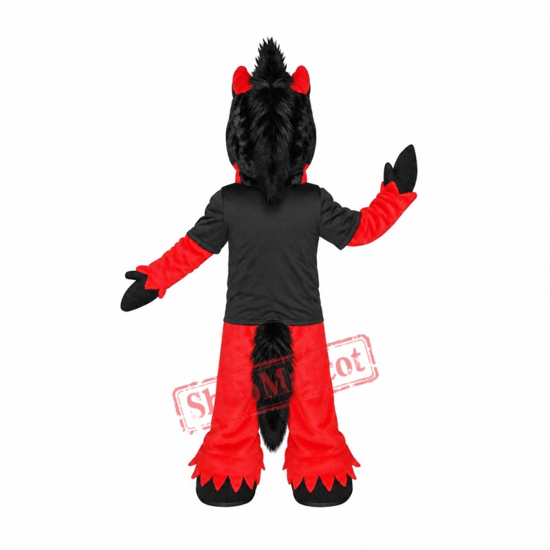 Black & Red Horse Mascot Costume