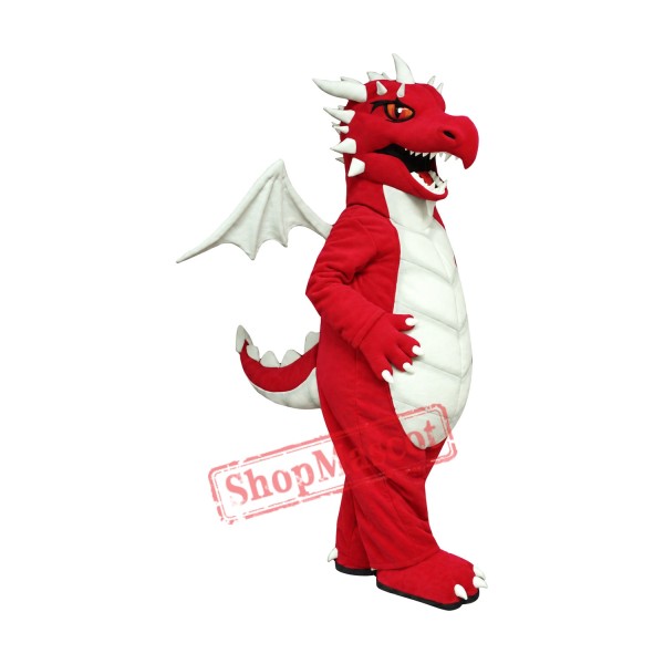 Fierce Red Dragon Mascot Costume