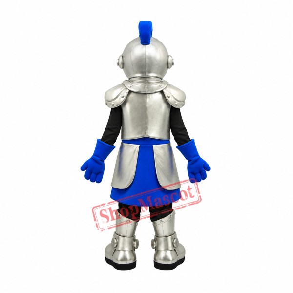 Golden & Blue Knight Mascot Costume Golden & Blue Knight Mascot Costume