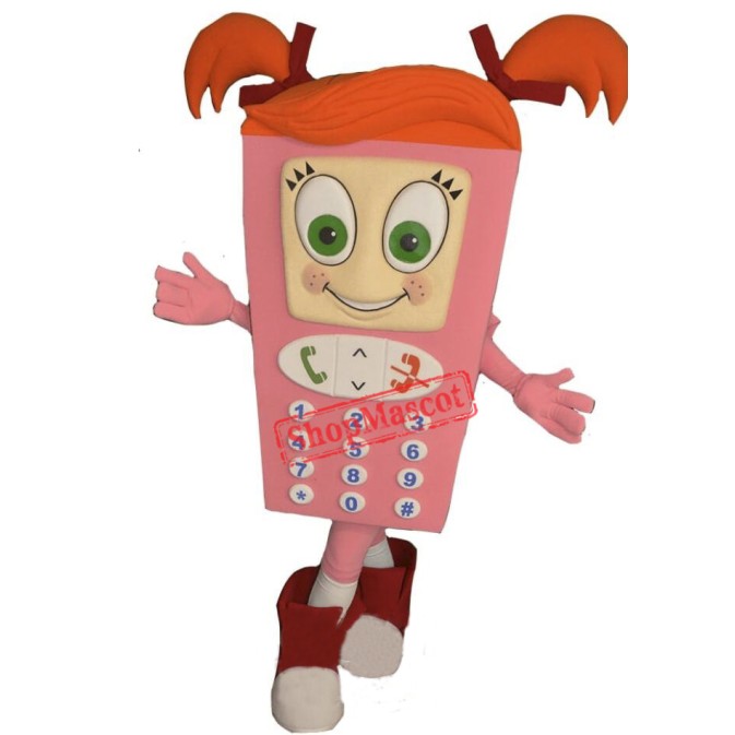 Pink Girl Cell Phone Mascot Costume