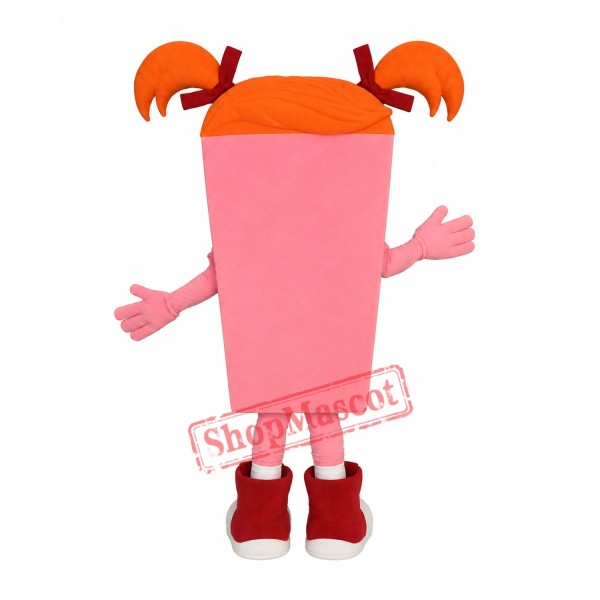 Pink Girl Cell Phone Mascot Costume Pink Girl Cell Phone Mascot Costume