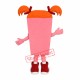 Pink Girl Cell Phone Mascot Costume Pink Girl Cell Phone Mascot Costume