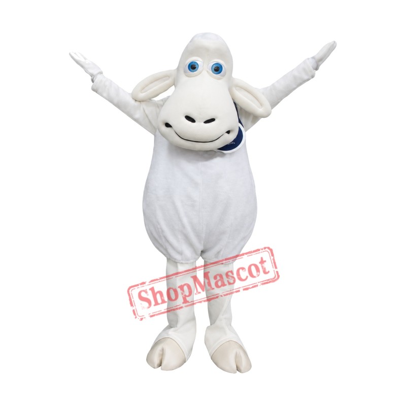White Sheep Mascot Costume White Sheep Mascot Costume