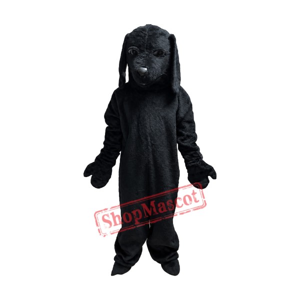 All Black Dog Mascot Costume