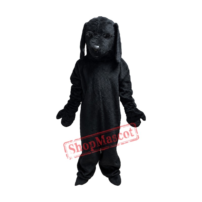All Black Dog Mascot Costume All Black Dog Mascot Costume