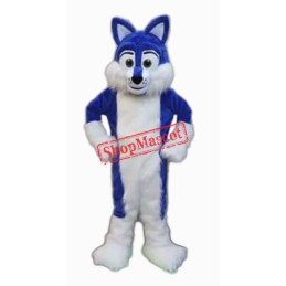 Blue Furry Husky Mascot Costume