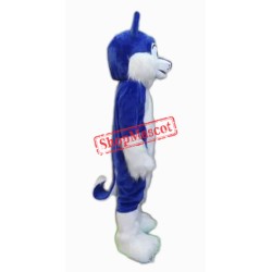 Blue Furry Husky Mascot Costume