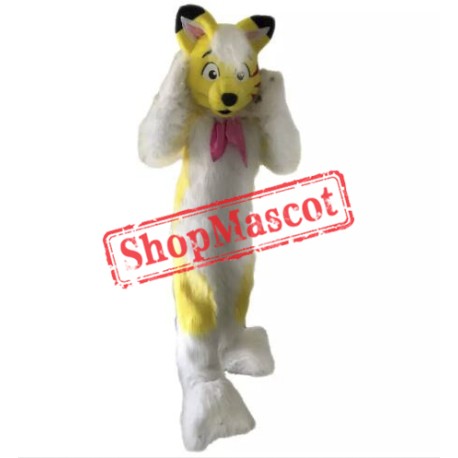 Yellow Husky Mascot Costume