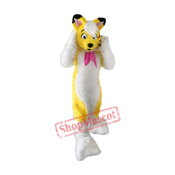 Yellow Husky Mascot Costume